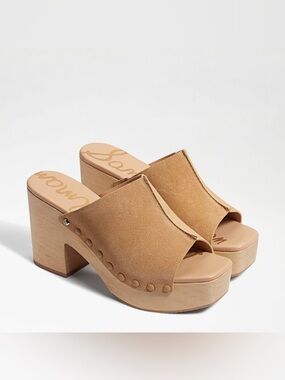 Sam Edelman Josselyn Mule 8.5 suede whisky good condition platform heel clog y2k